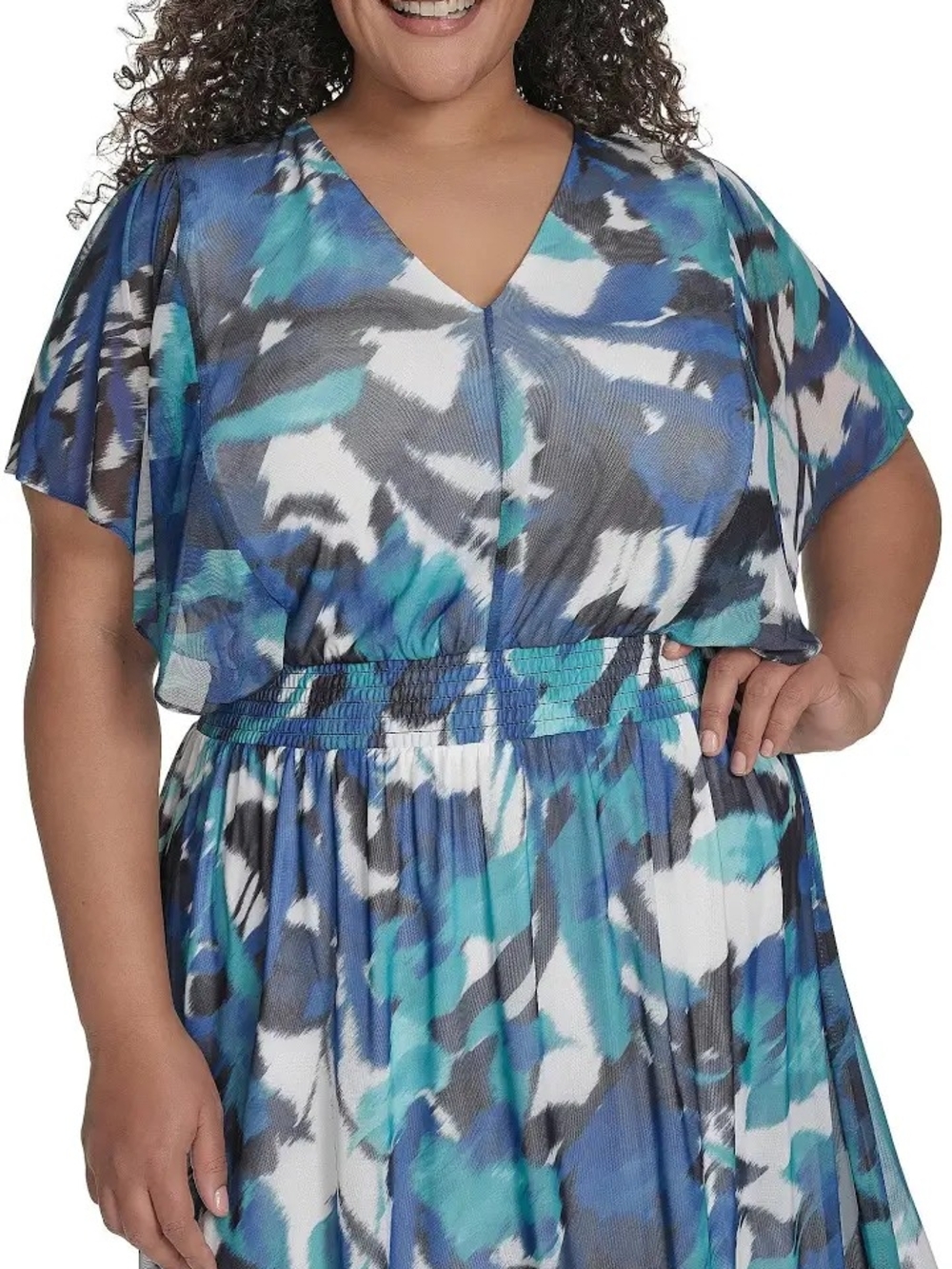 Flutter Sleeve Fit & Flare Midi Dress NWT - Picture 4 of 4